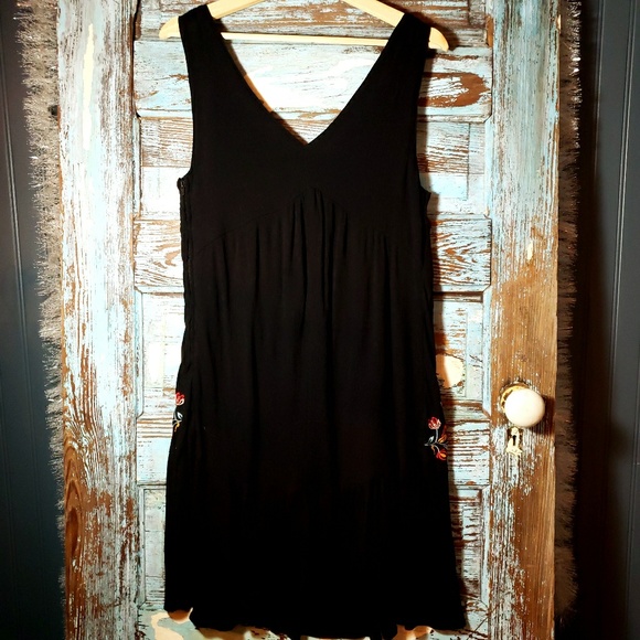 Xhilaration Floral Enbroidered Black Sundress S - Picture 3 of 9
